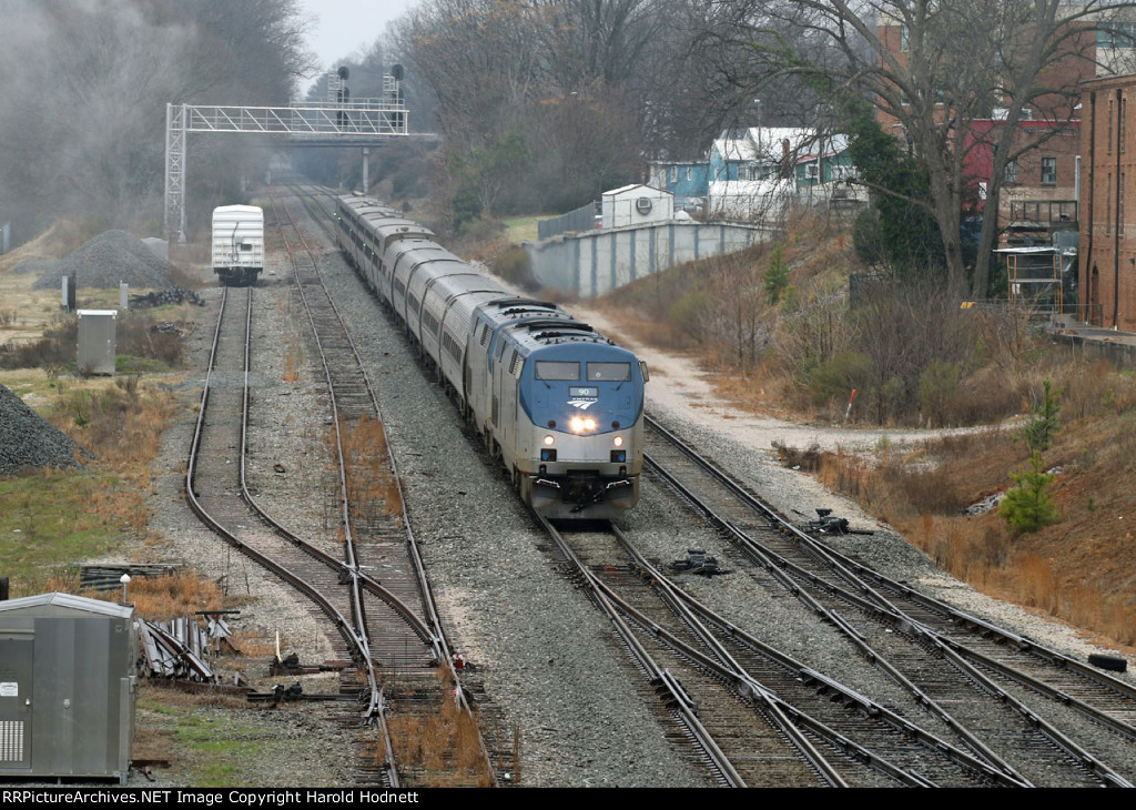 AMTK 90 leads train P092-24 at Boylan Junction